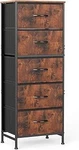 Sweetcrispy 5 Drawer Dresser With Fabric Bins Steel Frame Wood Top Storage Chest. Fixed Price $54.52.
