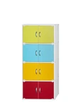 Hodedah HID44 Rainbow Shelf 8 Door Storage Cabinet Bookcase Organizer 54.2". Fixed Price $84.99.