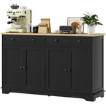 Modern Sideboard Cabinet 55.1W X 15.7D 33.5H With Hidden Drawers Black. Fixed Price $295.58.