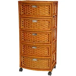 Oriental Furniture 37" Natural Fiber Chest Of Drawers -,brown Honey 5. Fixed Price $247.85.