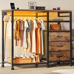 Dresser 3 Drawer Led Lights Charging Station Rustic Brown ASNG142DHS2 Wlive Rack. Fixed Price $154.99.