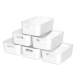 Asking 6-PACK Plastic Storage Bins, Kitchen Pantry Organization Bin, White. Fixed Price $31.79.