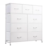 Wlive 9-DRAWER Dresser, Fabric Storage Tower For Bedroom, Drawers, White. Fixed Price $105.99.