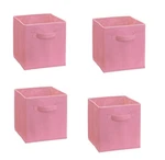 Lot Of 4 Closet Maid Pink Decorative Fabric Storage Drawer Holding Books, Toys. Fixed Price $29.91.