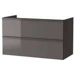 New Ikea Godmorgon Bathroom Vanity With 2 Drawers, High Gloss Gray 003.440.93. Fixed Price $225.00.