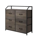 Homfa Fabric Dresser With 6 Wide Chest Of Drawers Wood Top Sturdy. Fixed Price $135.00.