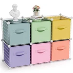 Leinuosen 6 Cube Storage Organizer With Fabric Bins, Wire Grid Stackable Shel.... Fixed Price $93.06.