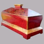 Pier Bombay Paisley Mahogany Cherry Lidded Storage Wood Box 15" 6.5". Fixed Price $29.99.