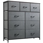Fabric Storage Tower 9 Drawer Dresser Chest Organizer Dark Grey Wlive. Fixed Price $114.99.