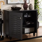 Baxton Studio Winda Modern And Contemporary Dark Gray 2-DOOR Wooden Entryway Sho. Fixed Price $121.99.