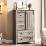 Idealhouse Farmhouse 5 Drawer Dresser For Bedroom 48 Tall Wood Chest Of. Fixed Price $299.23.