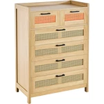 5 Rattan Dresser, Boho Chest Of Drawers With Spacious. Fixed Price $296.84.