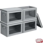 Stackable Storage Bins W/ Lids Organizing Clothes Towels & Household Items New. Fixed Price $30.02.