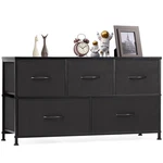 Olixis Dresser For 11.7"D 38.6"W 20.9"H (5 Drawers), Black. Fixed Price $79.19.