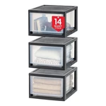 Iris Usa 3 Pack 14.5 Qt Plastic Stackable Drawer Storage Organizer (open Box). Fixed Price $36.02.