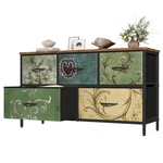 Olixis 5 Drawer Dresser Wide Chest Fabric Bedroom Modern Sliding Storage. Fixed Price $79.52.