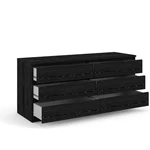 Pemberly Row Contemporary Wood 6-DRAWER Double Dresser In Black. Fixed Price $311.00.