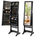 Costway Lockable Freestanding Jewelry Cabinet Armoire With Full-length Mirror. Fixed Price $275.89.