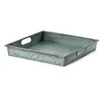 Benjara Benzara Square Galvanized Metal Tray With Handle- Gray. Fixed Price $30.59.