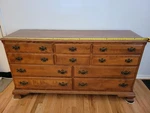 Ethan Allen Heirloom Ten Drawer Triple Dresser Nutmeg Maple 65"WIDE. Fixed Price $700.00.