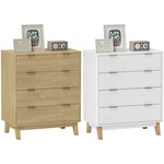 Homcom 4 Dresser For Bedroom, Fluted Chest Of Drawers. Fixed Price $119.99.