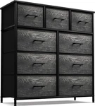 Stylish 9-DRAWER Dresser With Steel Frame & Fabric Bins For Any Room. Fixed Price $166.99.