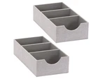 Household Essentials Set Of 2 3-SECTION Hardside Trays Silver: Multi-compartment. Fixed Price $14.99.