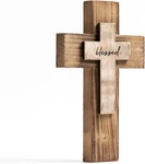 Wooden Christian Cross Wall Decor With Hook For Home Table, 5 Colors Availabl. Fixed Price $31.99.