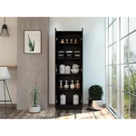 Tuhome Black Modern Engineered Wood Multi Storage Two-door Pantry Cabinet. Fixed Price $263.22.