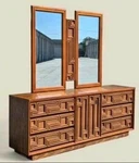 Bassett Penthouse Flamboyant Dresser With Mirror & Tall Chest. Fixed Price $1600.00.
