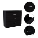 Pemberly Row Dresser 3 Drawers Metal Hardware Superior Top Black Engineered Wood. Fixed Price $213.56.