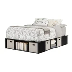 South Shore Platform Bed Full-size 500 Lbs. W/ Storage Particle Board Pure Black. Fixed Price $800.00.