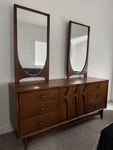 Broyhill Brasilia Mid Century Modern Dresser W/ Mirrors Vintage 1960S. Fixed Price $2200.00.