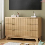 Fluted Dresser Bedroom 6 Drawers Wide Chest Of Wood Tv Stand Storage Oak. Fixed Price $279.99.