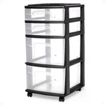 Homz Plastic 4 Clear Drawer Medium Home Organization Storage Container Tower Wit. Fixed Price $65.31.