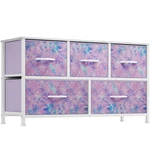 Yitahome 5-DRAWER Purple Fabric Dresser Organizer Unit Bedroom Storage Tower. Fixed Price $88.37.