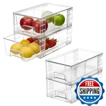 4 Pack Stackable Storage Drawers,plastic Organizers Bins, With. Fixed Price $50.27.