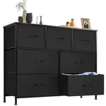 Concetta 7-DRAWER Fabric Dresser Storage Chest For Bedroom, Black Furniture. Fixed Price $109.99.