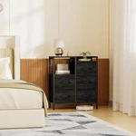 New Furnulem 5 Drawer Black Dressers For Bedroom 2 Tier Shelf Storage Fabric Ob. Fixed Price $38.00.