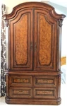 Hooker Verona Armoire With Drawers Tv Enclosure Wardrobe Doors Ash Burl Veneer. Fixed Price $1650.00.