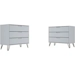 Manhattan Comfort Rockefeller 3-DRAWER Wood Dresser In White (set Of 2). Fixed Price $525.67.