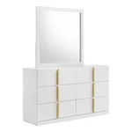Coaster Ines 6-DRAWER Wood Bedroom Dresser With Mirror White High Gloss. Fixed Price $767.74.