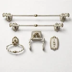 Vintage French Provincial Off White&gold 5 Piece New Stock Bathroom Set. Fixed Price $130.00.