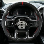 Real Carbon Fiber Steering Wheel Ford Raptor F150 2021 2025 Red Strip. Fixed Price $428.00.