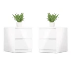 Home Square 2 Piece Bedroom Set With Two Drawer Nightstands In High Gloss. Fixed Price $189.52.