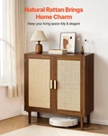 Vevor Rattan Storage Cabinet With Magnetic Doors & Adjustable Shelves - Khaki,. Fixed Price $120.90.