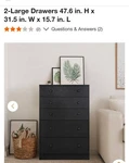 Sonoma 5-DRAWER Tall Dresser In Washed Black Stylish Bedroom Storage Solution. Fixed Price $195.00.