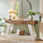 New Okd 60" Farmhouse Entryway Table With Drawer, Console Behind Sofa,. Fixed Price $344.45.