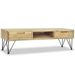Vidaxl Solid Teak Wood Colonial-style Tv Stand With 2 Drawers Storage Compar. Fixed Price $207.99.