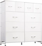 Elegant White Dresser With 10 Drawers - Tall Storage Unit For Bedroom & Hallway. Fixed Price $109.99.